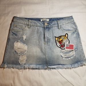 Refuge Brand Denim Mini Skirt